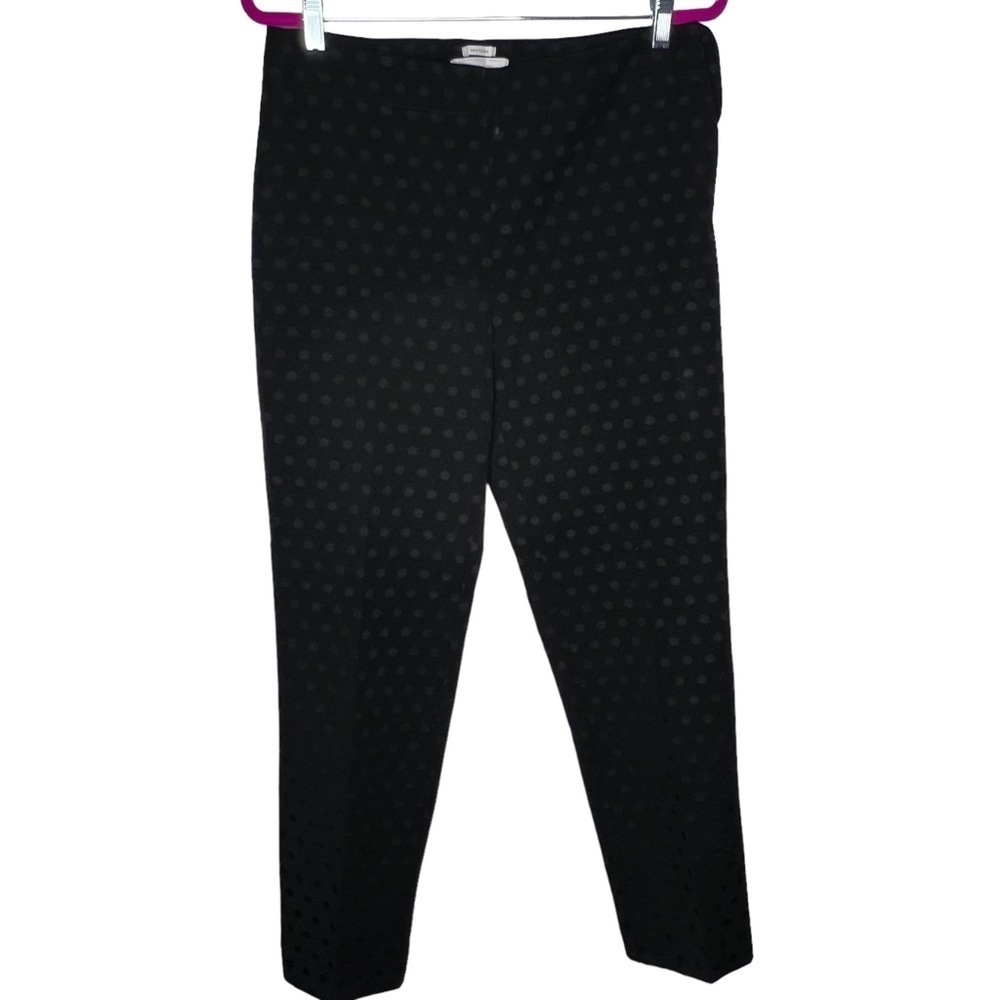 Talbots Heritage Black Polka Dot Ankle Pants Size 8 High Rise Stretch Straight